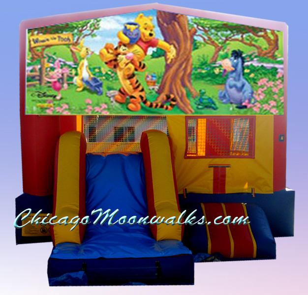 Winnie The Pooh 3 in 1 Inflatable Slide Combo Bounce House Rental Chicago Illinois